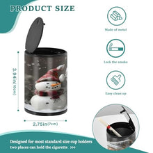 Load image into Gallery viewer, Winter Cute Gnome Snowman Car Smoking Accessory Portable Ashtray Smokeless Travel Ashtray with Lid, Ashtrays for Cigarettes Outdoor