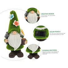 Load image into Gallery viewer, Happyyami Christmas Garden Gnome Lamp Resin Gnome Figurine Outdoor Solar Light Decor for Garden and Patio Festive Holiday Ornament for Family and Friends