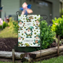 Load image into Gallery viewer, St. Patrick's Day Gnomes Cute Festival Garden Flags for Outside 28 x 40 Inch Large Double Sided Yard Flag