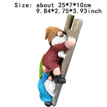Load image into Gallery viewer, WPJFMXZ Garden Gnome Statue, Funny Climbing Ladder Gnomes Figurine Resin Sculpture Outdoor Decor for Patio Yard Lawn Porch Ornaments Gift