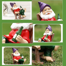 Load image into Gallery viewer, Xoeryoy Funny Garden Gnomes Decoration Statue Resin Rocking Chair Dwarf Ornament Mini Garden Gnome Statue Ornaments #·