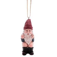 Load image into Gallery viewer, Naughty Gnome on a Toilet Christmas Ornament, Holiday Decoration, Funny White Elephant Gift, Unique Festive Gnome Decor, 3.25 Inches