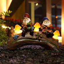 Load image into Gallery viewer, Solar Gnomes Decor for Outside - Solar Light-Up Garden Sculptures,Resin Squirrel Gnomes Figurine, Decorations with Solar Outdoor Lights for Holiday Housewarming
