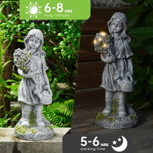 Load image into Gallery viewer, Euiroet 12.5” Angel Fairy Solar Light Statue, Outdoor Lawn Solar Decor, LED Large Garden Sculpture, Unique Gift Ideas for Gardening Mom Grandma, Patio, Yard, Pathway, Solar Powered Landscape Accent