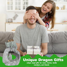 Load image into Gallery viewer, VEEKI Solar Dragon Garden Statues Outdoor, Resin Dragon Statue Solar Figurine Lights Outdoor Waterproof, Solar Sculpture Dragon Decor for Garden Yard Patio, Dragon Gifts for Mom Grandma Women