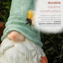 Load image into Gallery viewer, Alpine Corporation MCC844 Indoor/Outdoor Gnome Reading a Book Garden Statue, Charming Gnome Statue with Hat, 20" H, Turquoise