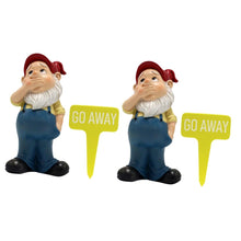 Load image into Gallery viewer, POPETPOP 2sets Outdoor Resin Gnome Decoration Labels Cute Red-hatted Garden Gnome for Lawn Patio and Courtyard and Lightweight Garden Ornament