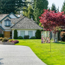 Load image into Gallery viewer, Cheerful Gnomes Green Yard Flags for Outside, Large Garden Flags, Outdoor Decorative Flags