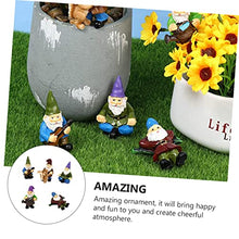 Load image into Gallery viewer, Toyvian 6Pcs Garden Gnome Statue Ornament Creative Resin Dwarf Figurines for Decoration Durable Outdoor Adornment Weather Resistant Courtyard Decor