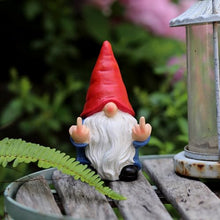 Load image into Gallery viewer, Middle Finger Gnome Mini 5.5in,Double Bird Gnome - Naughty Funny Outdoor Decoration for Yard Patio Lawn Ornament and Home Decor,Fairy Garden