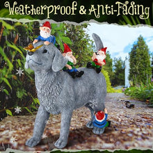 Load image into Gallery viewer, Chunful Dog and Gnome Garden Statues for Outside Decor with Butterfly Funny Yard Decorations Home Outdoor Patio Lawn Ornaments Housewarming Gifts for Women Mom Grandma, 10.63 x 10.63 x 2.76 Inches