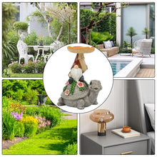 Load image into Gallery viewer, Garden Turtle Sculpture, Outdoor Lawn Ornament, Solar Turtle Decor, Solar Resin Figurine, Decorative Garden Light, Solar Turtle Feeder, Solar Powered Gnome, Outdoor Yard Decor, Turtle Statue Feeder, S