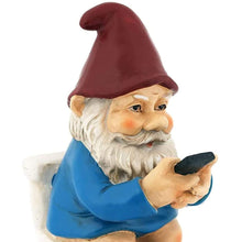 Load image into Gallery viewer, Funny Garden Gnome Ornament, Naughty Garden Gnome on a Toilet Garden Gnome Figurine Funny Gnomes Set for Yard Lawn,Garden Sculptures Statues