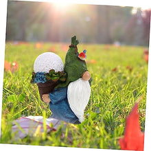 Load image into Gallery viewer, Happyyami Solar Garden Lights Resin Gnome Decor Outdoor Landscape Gnome Fairy Garden Accessories for Driveways Lawns