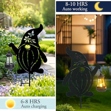 Load image into Gallery viewer, Afirst Solar Outdoor Garden Stake Solar Gnome Decorative Stake Light with Lantern Decorative Metal Outdoor Ornament for Yard Pathway Lawn Patio