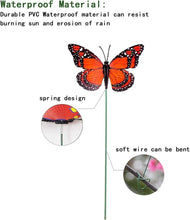 Load image into Gallery viewer, FANGZHE 50PCS Garden Butterflies Stakes, Colorful Garden Decorative Stakes, PVC Waterproof & Durable, Vibrate in Breeze, Multi-Angle Display, Indoor/Outdoor Use