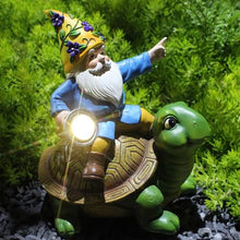 Load image into Gallery viewer, Turtle Solar Lights Outdoor Garden - Solar Turtle Statue Light with Gnome - Waterproof Tortoise Sculpture for Outdoor Patio Garden Balcony Poolside