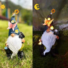 Load image into Gallery viewer, Resin Gnome Statue - Solar Gnomes Decorations | Waterproof Dwarf Figurine with Solar LED Lights for Backyard Lawn Patio Porch Outside