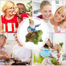 Load image into Gallery viewer, Turtle Solar Lights Outdoor Garden - Solar Turtle Statue Light with Gnome - Waterproof Tortoise Sculpture for Outdoor Patio Garden Balcony Poolside