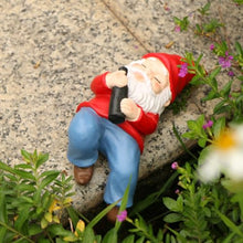 Load image into Gallery viewer, Sengocis 4.72” Gnome Garden Statue Outdoor Decor, Naughty Gnomes Sculpture Resin Dwarf Figurine for Patio Lawn Yard Home Decorations Funny Christmas Garden Gifts(Lie on Back)