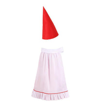 Load image into Gallery viewer, Garden Gnomes Costume Accessories For Women Felts Dwarf Hats Ruffle Half Apron Halloween Elfs Costumes For Dressing Up Garden Gnomes Costume Adult