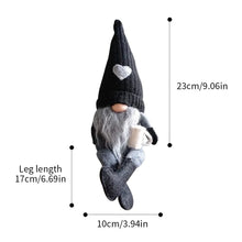 Load image into Gallery viewer, JstDoit 2 Pcs Gonk Gnomes Plush Bar Decor, Handmade Swedish Tomte Gnomes Gifts Farmhouse Scandinavian Figurine for Home Kitchen Coffee Station Table Shelf Decor (Black)