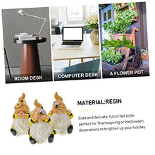 Load image into Gallery viewer, Happyyami 3pcs Garden Gnome Statue Decorative Bee Gnome Figurine White Beard Resin Dwarf Ornaments for Fall Decor Indoor and Outdoor Thanksgiving Display