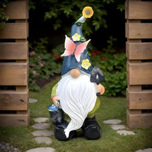 Load image into Gallery viewer, Resin Gnome Statue - Solar Gnomes Decorations | Waterproof Dwarf Figurine with Solar LED Lights for Backyard Lawn Patio Porch Outside