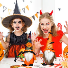 Load image into Gallery viewer, Dbvnnsy 2PCS Halloween Gnomes Plush Decorations Halloween Gonk with Bat Spider Web Pumpkin Cute Faceless Doll for Indoor Table Tiered Tray Home Decor