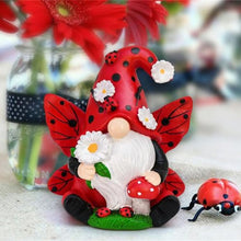 Load image into Gallery viewer, Fahoujs Resins Lady Bird Gnomes Statue Swedish Tomte Figurine Ornament For Garden Lawns Or Indoor Desktop Shelf Decoration Resins Ladybird Gnomes Statue