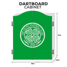 Load image into Gallery viewer, FOCO Officially Licensed Celtic Football Club Bhoys 1888 FC Darts and Dartboard Cabinet, Crest, Green (CAB093)