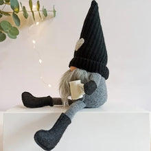 Load image into Gallery viewer, JstDoit 2 Pcs Gonk Gnomes Plush Bar Decor, Handmade Swedish Tomte Gnomes Gifts Farmhouse Scandinavian Figurine for Home Kitchen Coffee Station Table Shelf Decor (Black)