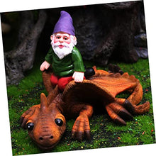 Load image into Gallery viewer, Toyvian Creative Resin Garden Gnome Dinosaur Statue Unique Outdoor Ornament for Home Adornment Durable Decorative Figurine for Patio Balcony Office and Garden Display