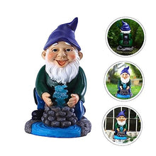 Load image into Gallery viewer, Happyyami Garden Dwarf Solar Light Weatherproof Resin Gnome Statue for Outdoor Decor Garden Ornament Unique