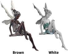 Load image into Gallery viewer, MBVBN Angel Figurine Outdoor Garden Fairy Statue, 9 ''Garden Sculpture Resin Angel Craft Home Table Ornaments for Lawn Yard Art Porch Patio Decorations Christmas Housewarming Gift (White)