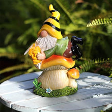 Load image into Gallery viewer, Solar Gnome Mushroom Garden Statue, Solar Garden Gnome Statue, Mushroom Garden Statue with Solar Light, Solar Powered Gnome Statue, Solar Gnome with Mushroom, Outdoor Solar Garden Gnome