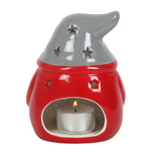 Load image into Gallery viewer, Ceramic Red and Grey Gonk Tealight Holder - Festive Christmas Decoration & Gift - Village Pottery Tea Light House - Rader Porcelain