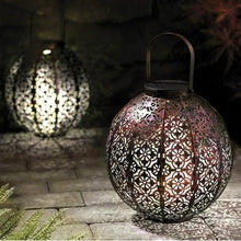Load image into Gallery viewer, Garden Mile® Large Damask Solar LED Silhouette Lantern Lights Solar Lights Patio Table Lights Garden Lighting Landscaping Lights (Large Damask)