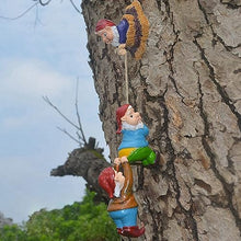 Load image into Gallery viewer, Tixqeaif Naughty Climbing Rope Fairy Garden Gnomes Statue, Resin Garden Gnome Tree Hugger Outdoor Decor Accessories For Lawn Balcony