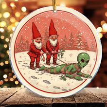 Load image into Gallery viewer, Christmas Ornaments Decorations - 3.6 in Acrylic Two Sided Printing (Gnome tie Alien 1 - Hilarious Adult Naughty Funny SciFi Art Garden Decor Ideas)