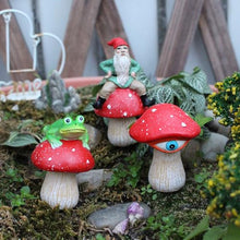 Load image into Gallery viewer, kaiwern Fairy Garden Accessories, 3 Pack Mini Frog and Gnome Mushroom Statues, Cute Animal Figurines Garden Planter Decor, Miniature Fairy Sculpture Decoration for Flower,Yard,Lawn Ornament, DIY Gift