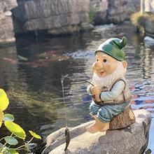 Load image into Gallery viewer, YTOOZ Garden Fairy Sculpture, Dwarf Model Resin Statue Cartoon Garden Outdoor Creative Decoration Fishing Model Pond Garden Landscaping Decoration Gift