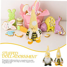 Load image into Gallery viewer, Happyyami 2Pcs Summer Bee Gnome Doll Decorative Figurine Tomte for Garden Ornament Handmade Soft Plush Gonk Decoration
