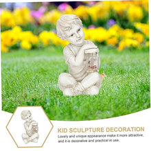 Load image into Gallery viewer, Toyvian Solar Sculpture Outdoor Resin Garden Statue with Decorative Lighting for Lawn Patio and Brings Joyful Childhood Memories to Your Home