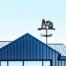 Load image into Gallery viewer, beinkmake Gnomes in Love Weathervane Metal Wind Vane Cute Flower Garden Decoration Direction Indicator Stake Mount Ornament for Farmhouse Yard Roof Outdoor