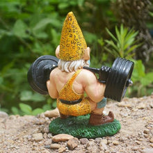 Load image into Gallery viewer, Garden Gnome Outdoor Workout Statues, Barbell Dwarves Sculpture, Weightlifting Resin Gnome, 13 x 8 x 6 cm, Dwarf Weightlifting Resin Ornaments for Patio Lawn Home Decorations (Weightlifting Gnome)