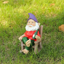 Load image into Gallery viewer, MOUNTTU Funny Garden Gnomes Decoration Statue Resin Rocking Chair Dwarf Ornament Mini Garden Gnome Statue Ornaments #·
