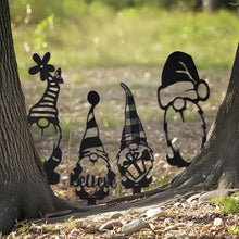 Load image into Gallery viewer, 4pcs Metal Garden Gnomes Outdoor Funny Gnome Statues for Yard Art Large Size Decorative Garden Stakes