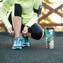 Load image into Gallery viewer, Gnome Smoking Colorful Coffee Tumbler Travel Mug Insulated Cute Tea Cup with Lid Reusable Cafe for Hot/Ice Drinks 350ml