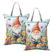 Load image into Gallery viewer, Quteprint 2 Pcs Large Travel Laundry Bags with Handle, Garden Flowers Gnome Bees Waterproof Reusable Wet Dry Bag, Lightweight Dirty Clothes Organizer for Beach, Camping, Gym, Travel & Home